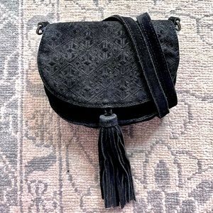 Urban Outfitters Black Faux-Suede Crossbody Bag